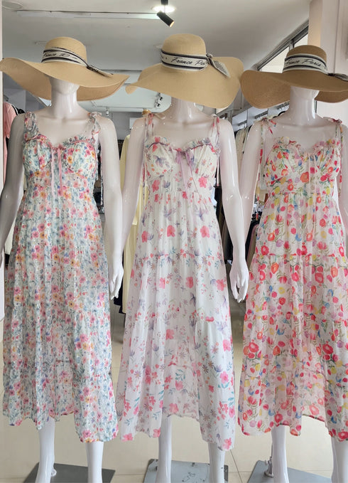 Spring Floral Spaghetti Straps Sundress